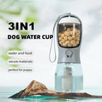 3-in-1 Portable Pet Cup | Dog & Cat Water, Food & Waste Bag Dispenser