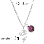 Women’s December Birth Flower Pendant Necklace | Versatile Silver/Gold Chain Gift