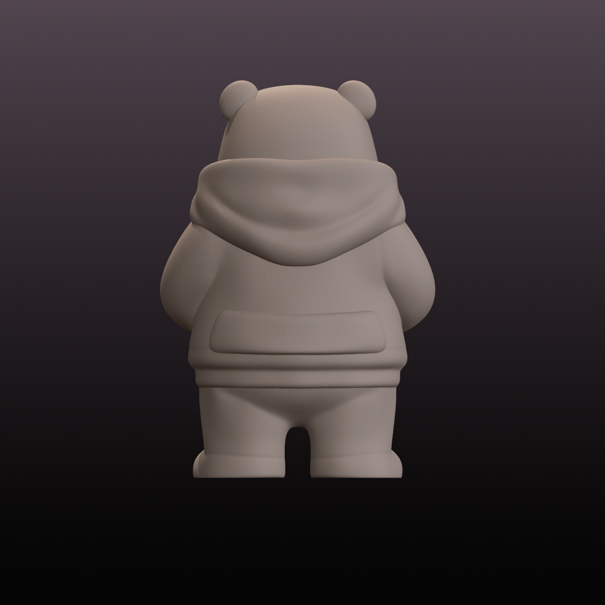 Bear Hoodie STL File | Cute Standing Teddy Bear 3D Print Model