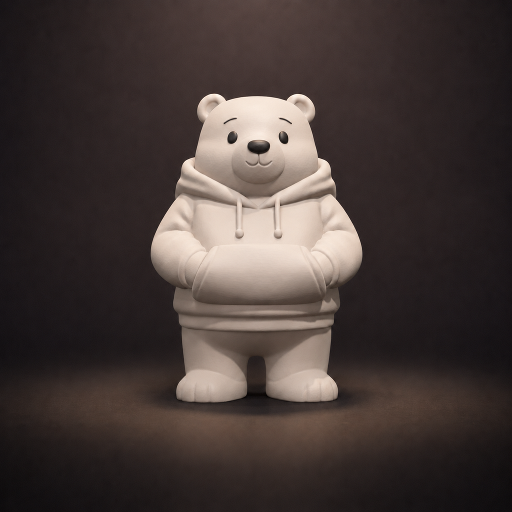 Bear Hoodie STL File | Cute Standing Teddy Bear 3D Print Model