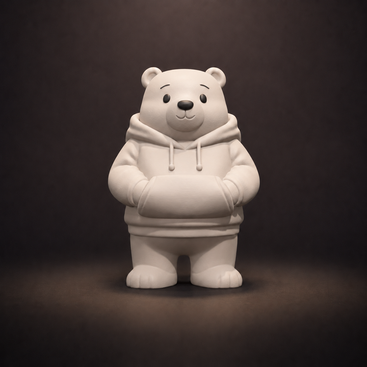 Bear Hoodie STL File | Cute Standing Teddy Bear 3D Print Model