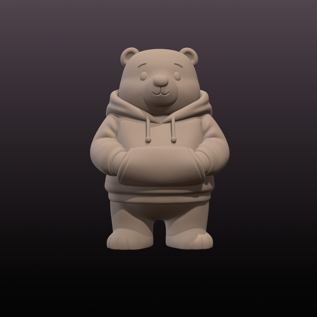 Bear Hoodie STL File | Cute Standing Teddy Bear 3D Print Model