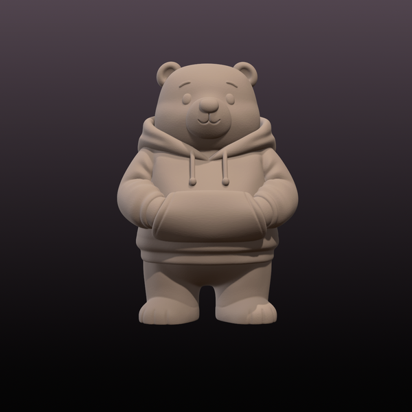 Bear Hoodie STL File | Cute Standing Teddy Bear 3D Print Model