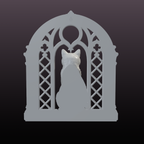 Black Cat Gothic Window STL File – Halloween Wall Decor 3D Print Model
