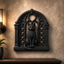 Black Cat Gothic Window STL File – Halloween Wall Decor 3D Print Model