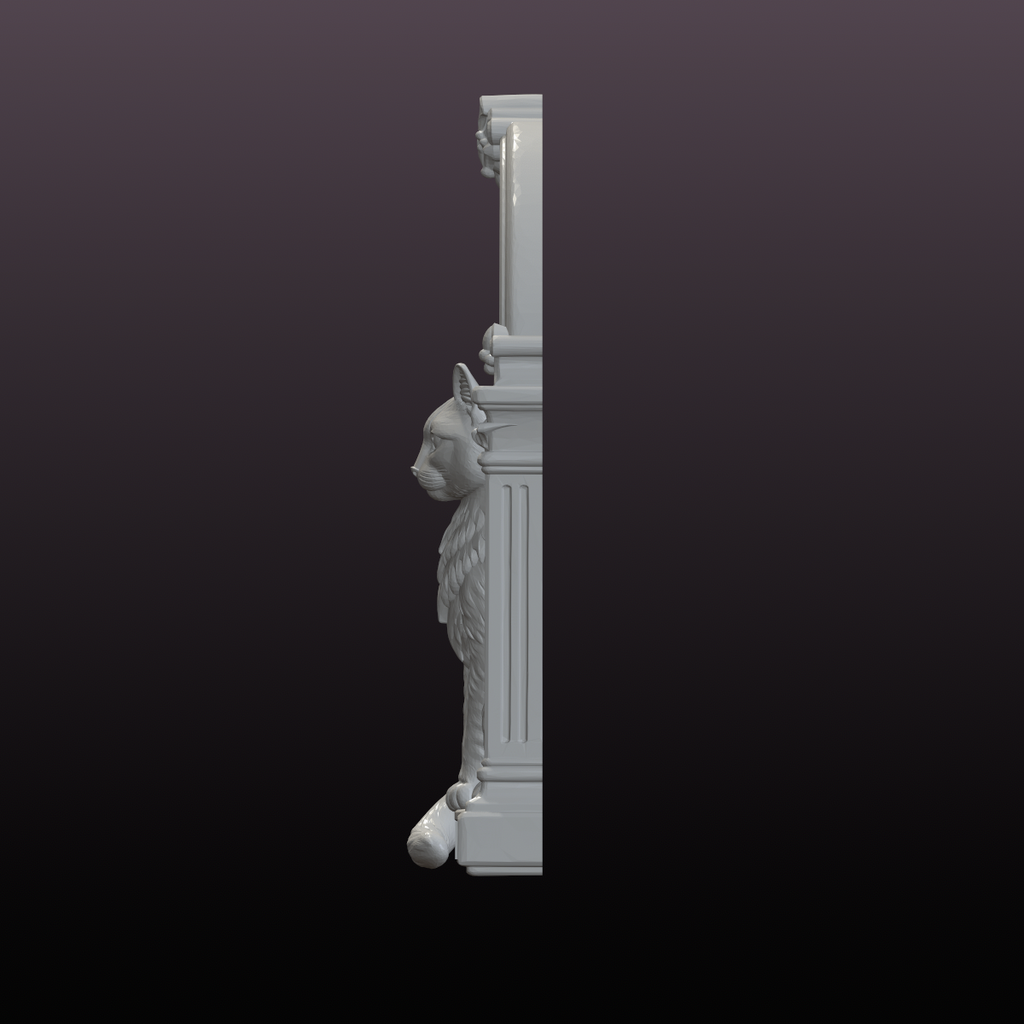 Black Cat Gothic Window STL File – Halloween Wall Decor 3D Print Model