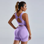 2-Piece Seamless Yoga Set | Women’s High-Waist Shorts & Vest Tracksuit