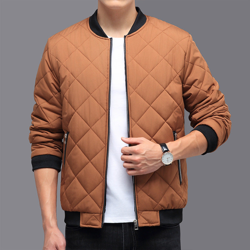 Men's Quilted Bomber Jacket – Lightweight, Windproof Puffer Outerwear