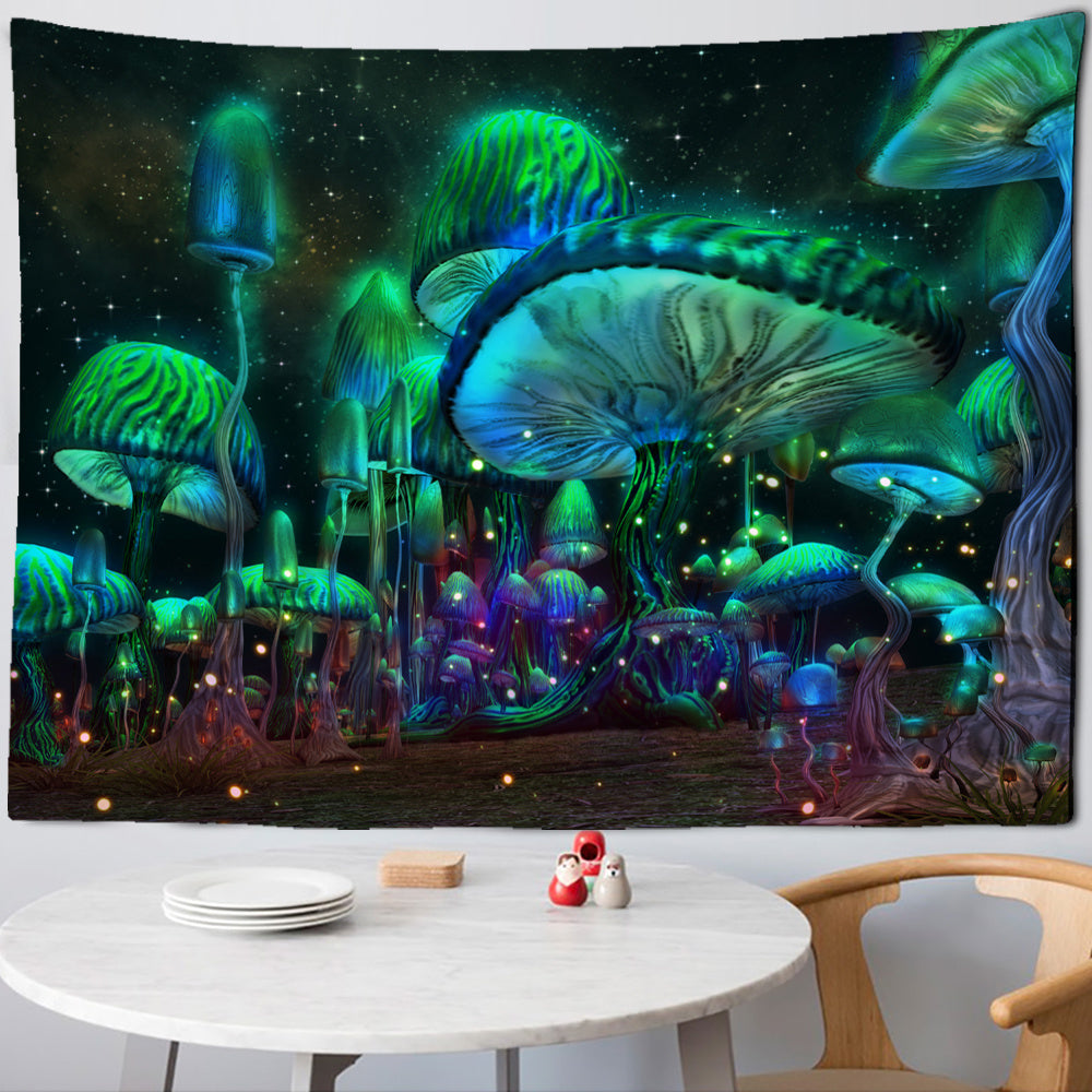 Dream Mushroom” Boho Tapestry Rug | Psychedelic Wall, Beach & Yoga Décor