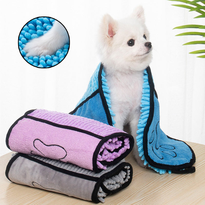 Super-Absorbent Microfiber Pet Towel | Quick-Dry Dog & Cat Bath Towel