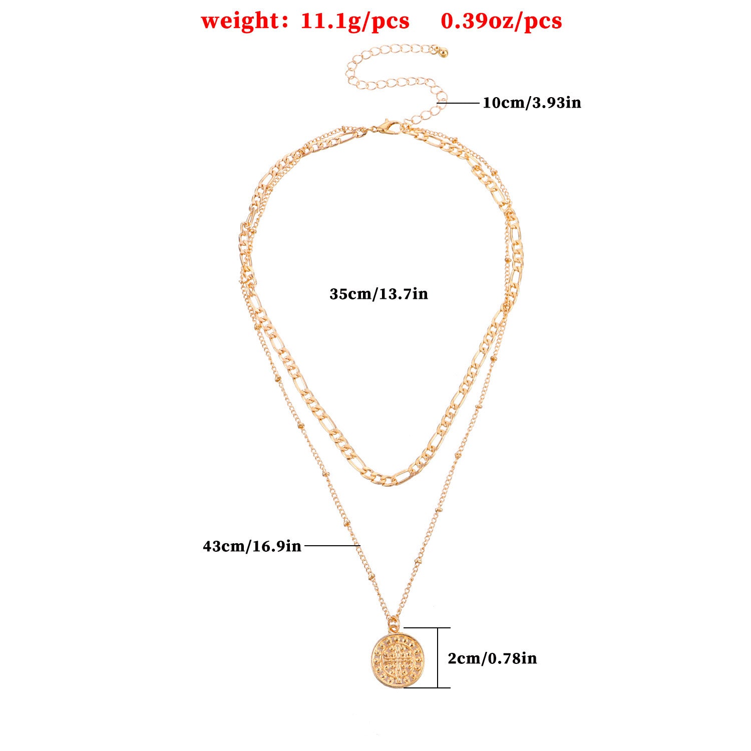 Women’s Double-Layer Cross Pendant Necklace | Trendy Temperament Jewelry Secundaire afbeelding