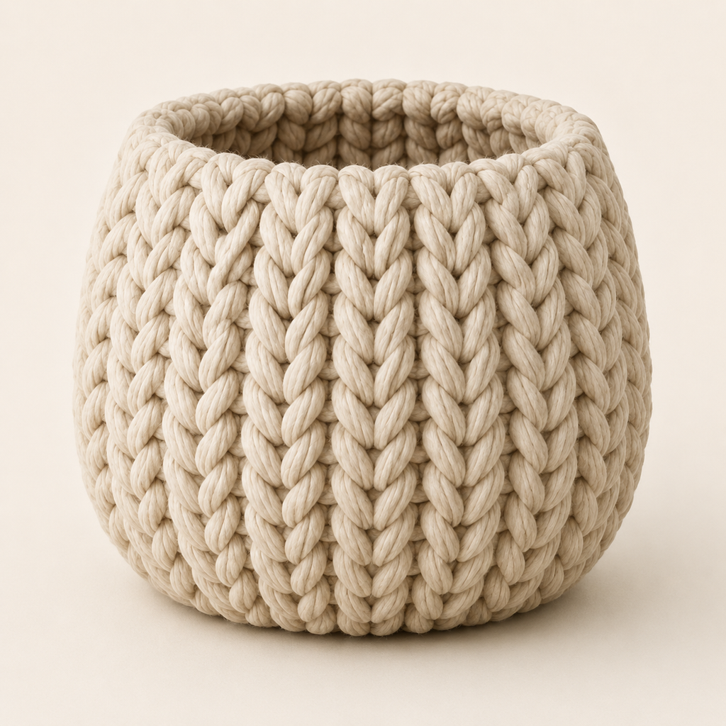 Chunky Knit Planter STL | Cozy Woven Basket Decor 3D Print File