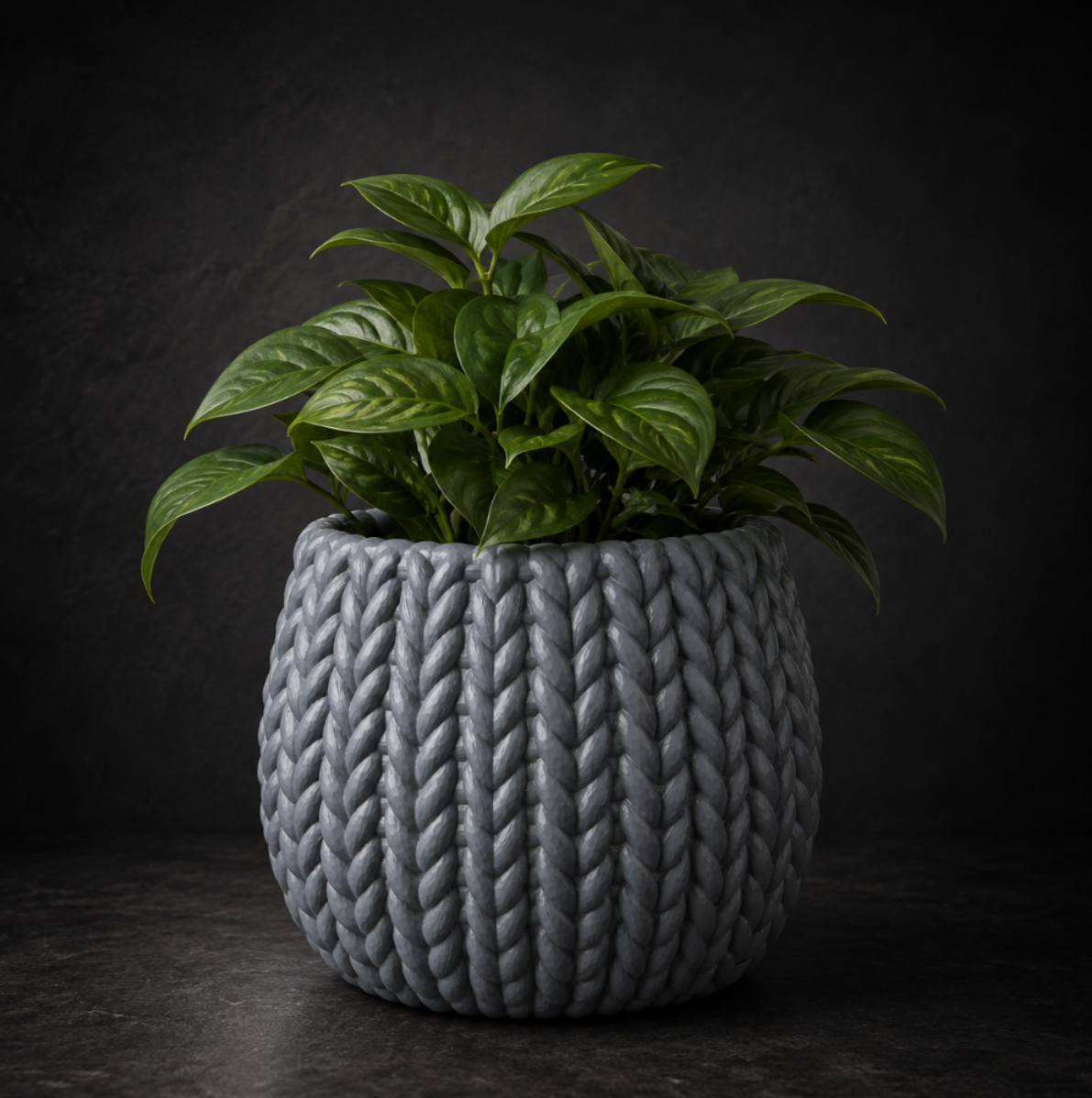 Chunky Knit Planter STL | Cozy Woven Basket Decor 3D Print File Main image