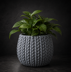 Chunky Knit Planter STL | Cozy Woven Basket Decor 3D Print File