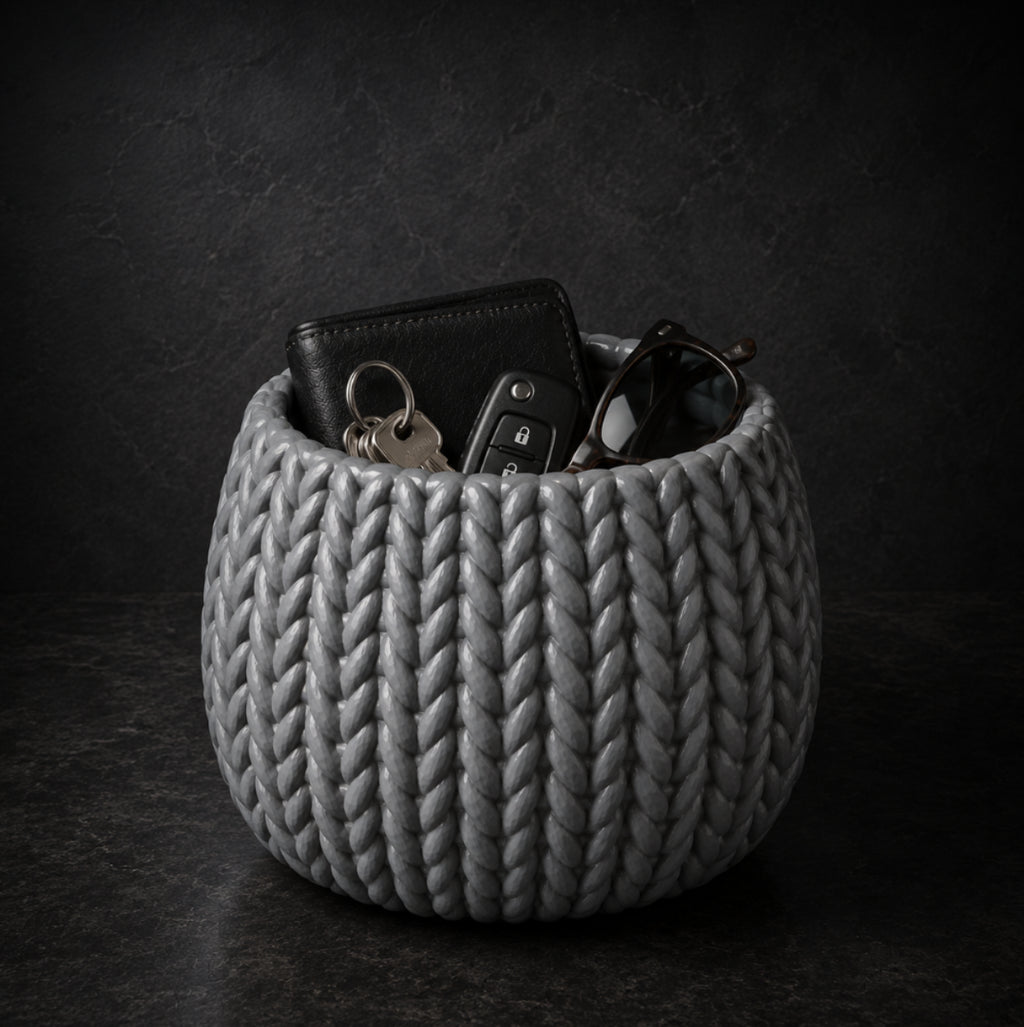 Chunky Knit Planter STL | Cozy Woven Basket Decor 3D Print File