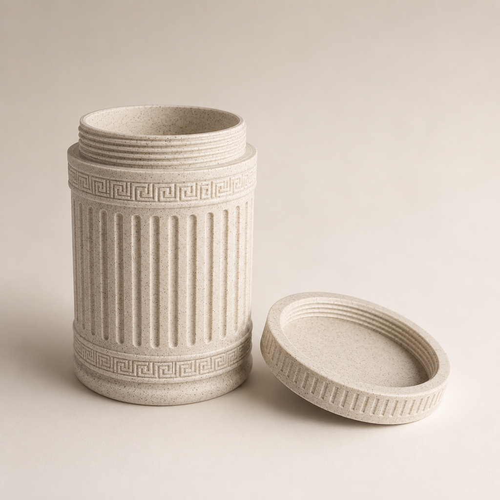 Classical Column Desk Organizer STL | Decorative Lidded Jar 3D Print File