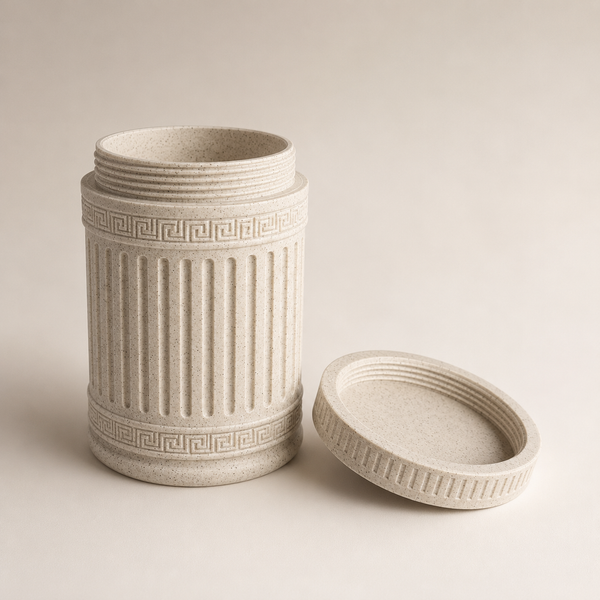 Classical Column Desk Organizer STL | Decorative Lidded Jar 3D Print File