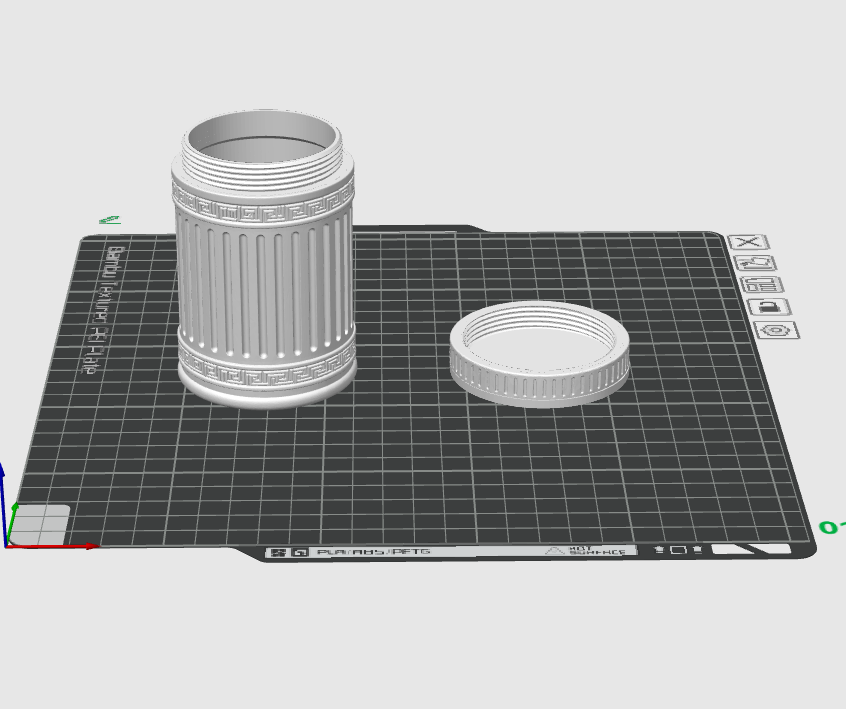 Classical Column Desk Organizer STL | Decorative Lidded Jar 3D Print File
