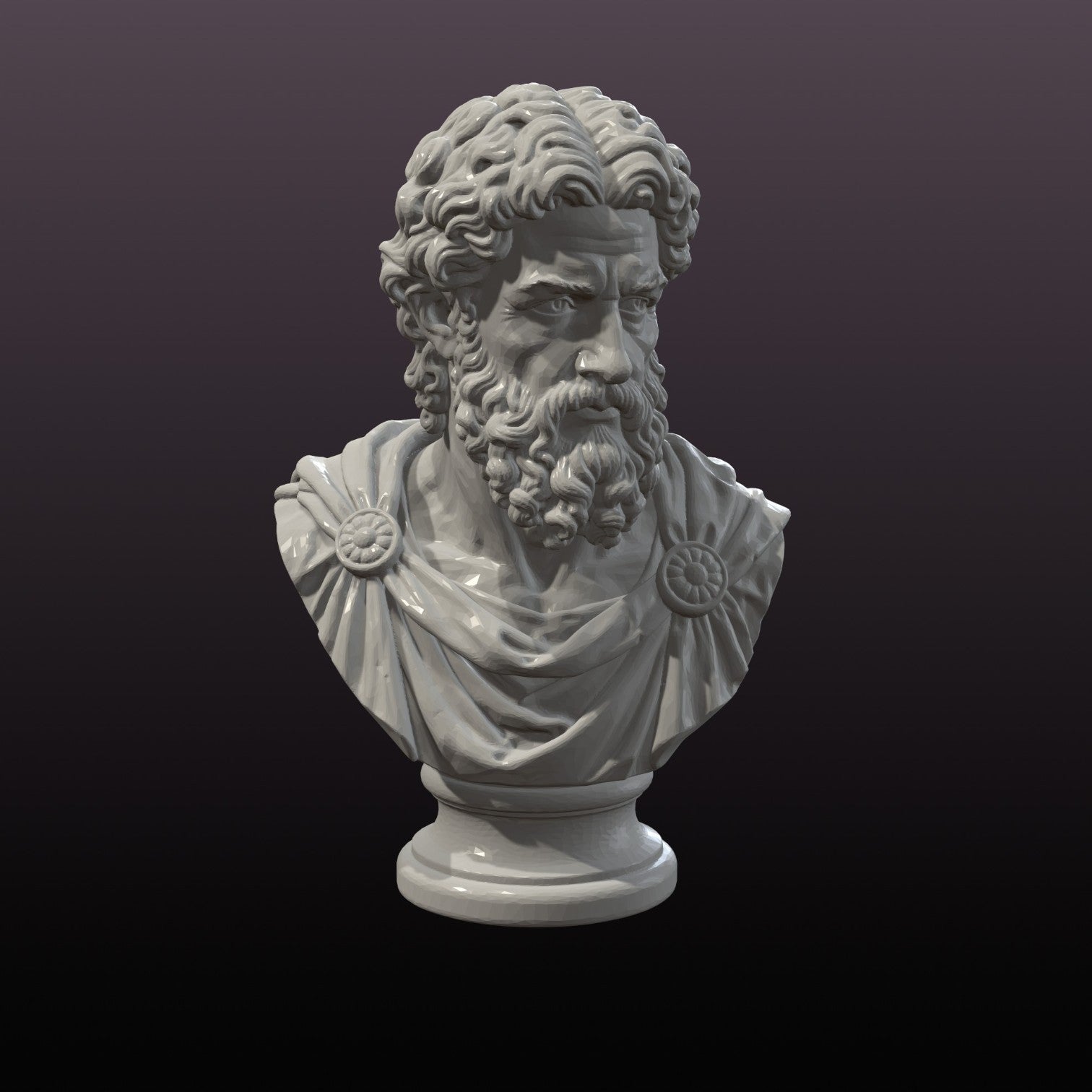 Classical Philosopher Bust STL – Roman Marble Sculpture 3D Print File