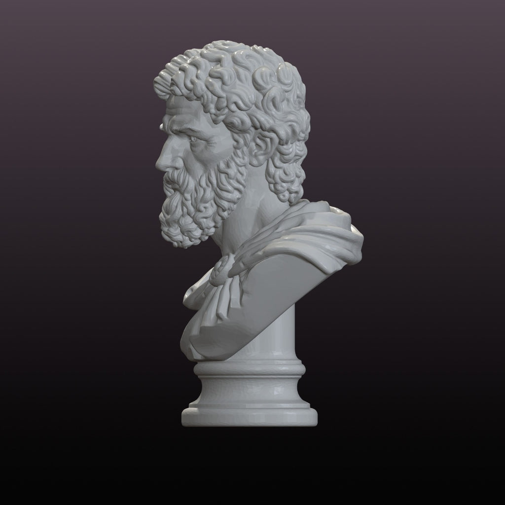 Classical Philosopher Bust STL – Roman Marble Sculpture 3D Print File