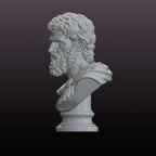 Classical Philosopher Bust STL – Roman Marble Sculpture 3D Print File