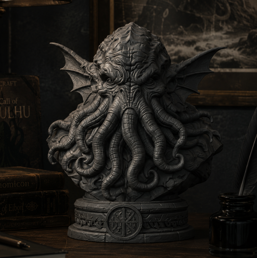 Cthulhu Bust STL – Lovecraft Horror Sculpture 3D Print File