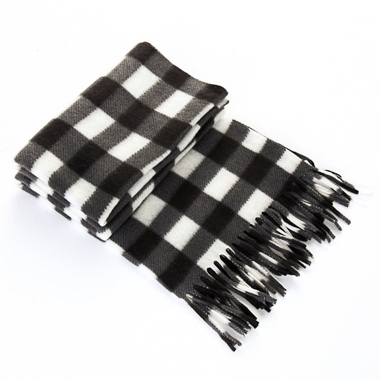 Premium Plaid Thermal Scarf – Unisex British Retro Wrap for Winter