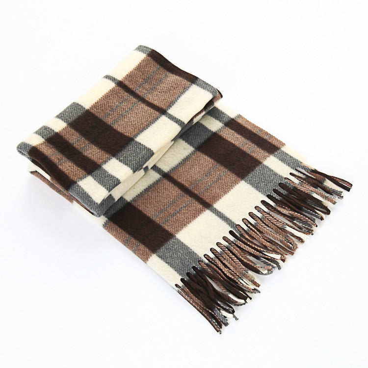 Premium Plaid Thermal Scarf – Unisex British Retro Wrap for Winter