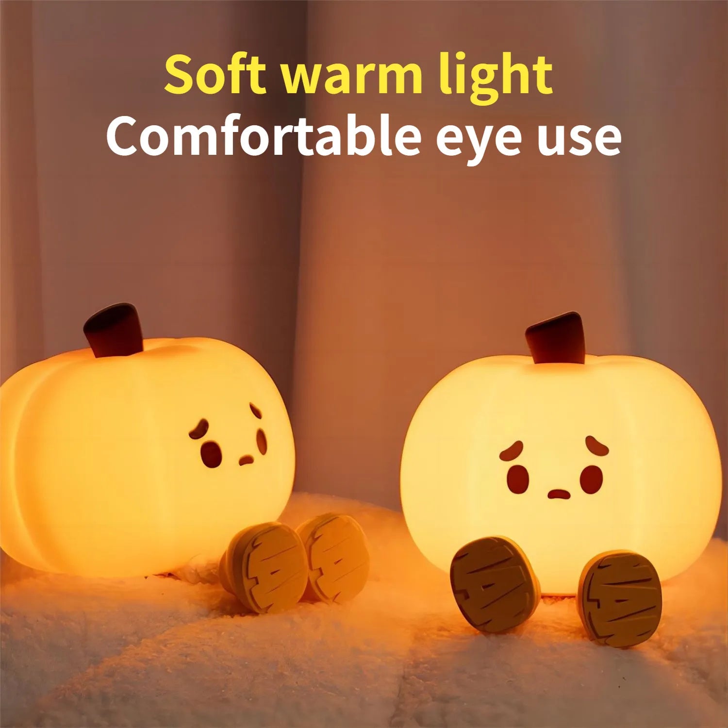 Silicone Pumpkin Night Light | Rechargeable Halloween Bedside Lamp