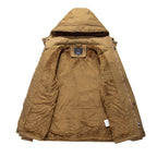 Men’s Fleece-Padded Mid-Length Hooded Jacket | Warm Casual Outerwear