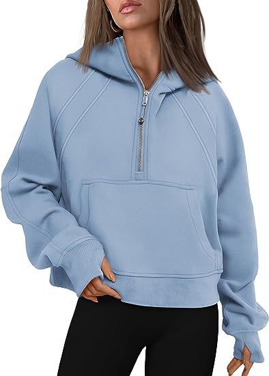 Women’s Zip-Up Hoodie Sweatshirt with Pockets – Loose Fit Sports Pullover