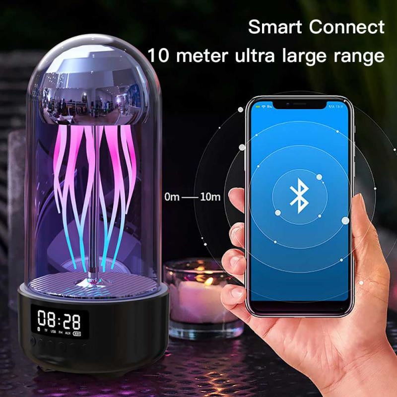 3-in-1 Jellyfish Lamp Clock + Bluetooth Speaker | Colorful Ambient Light