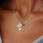 Women’s December Birth Flower Pendant Necklace | Versatile Silver/Gold Chain Gift