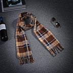 Premium Plaid Thermal Scarf – Unisex British Retro Wrap for Winter