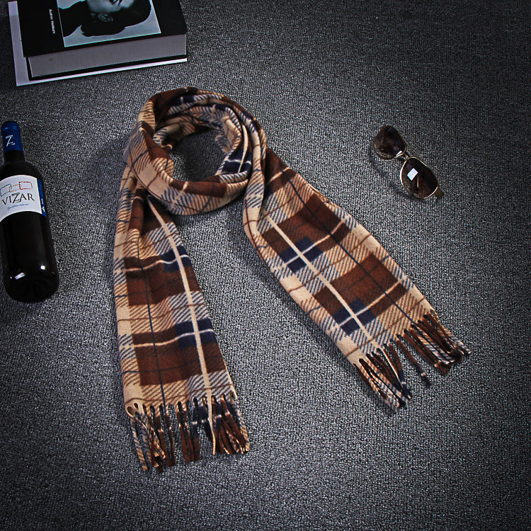Premium Plaid Thermal Scarf – Unisex British Retro Wrap for Winter