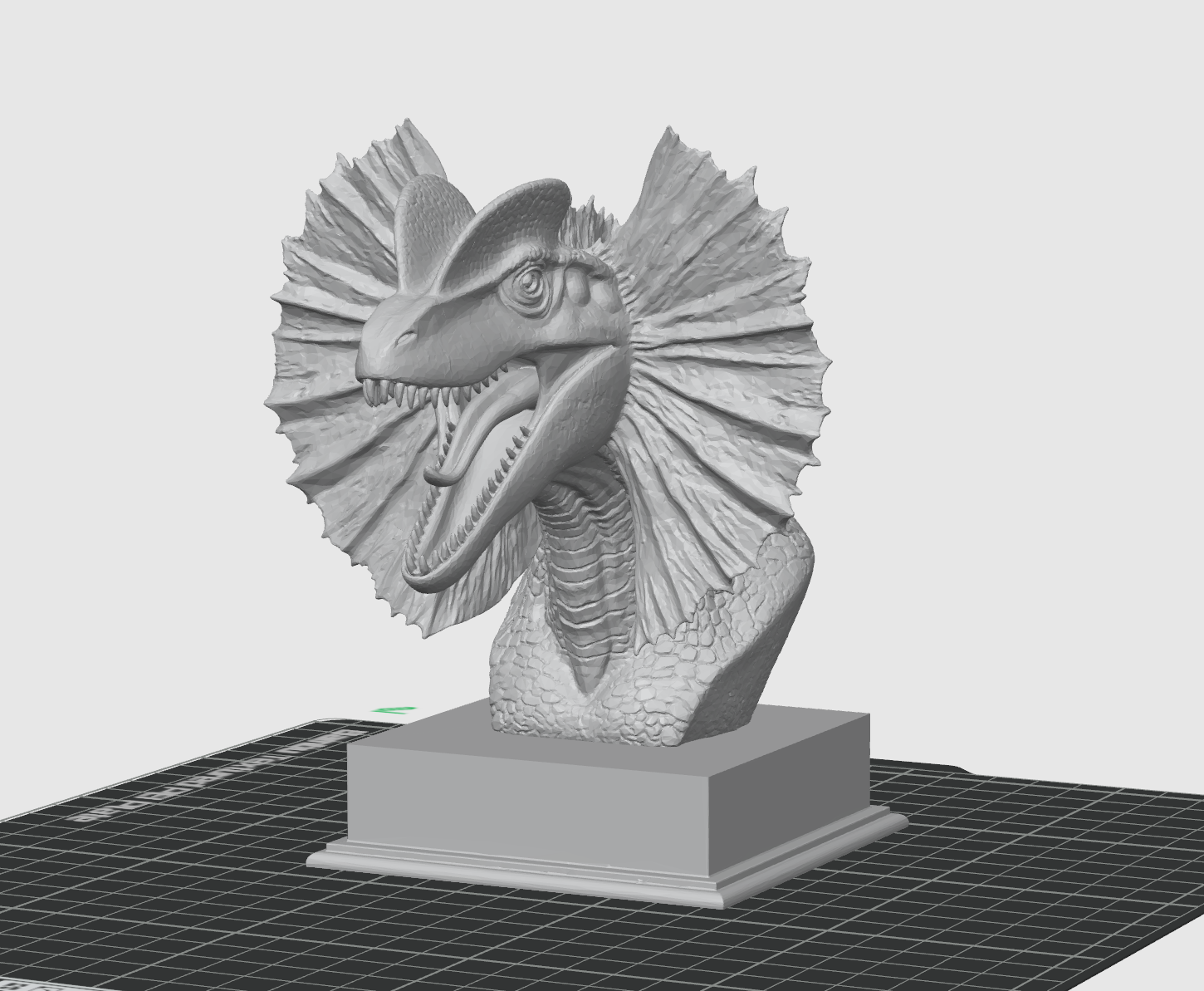 Dilophosaurus Bust STL – Jurassic Dinosaur Sculpture for 3D Printing