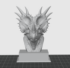 Triceratops Bust STL – Detailed Dinosaur Sculpture for 3D Printing - Display & Collector Model