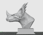 Triceratops Bust STL – Detailed Dinosaur Sculpture for 3D Printing - Display & Collector Model
