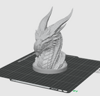 Dragon Bust STL File for 3D Printing Fantasy Dragon Sculpture Decor