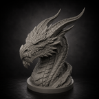 Dragon Bust STL File for 3D Printing Fantasy Dragon Sculpture Decor