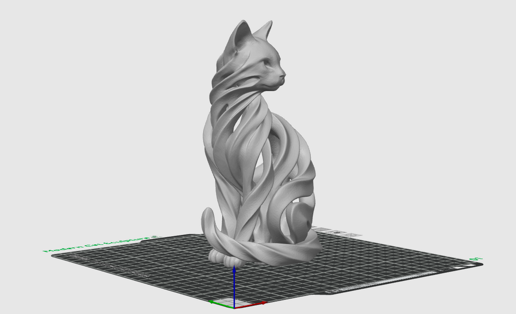 Geometric Feline Spirit STL – High-Detail Modern Cat Sculpture