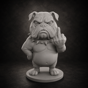 Funny Bulldog Middle Finger STL File – Angry Bulldog Statue for 3D Printing