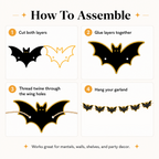 Layered Halloween Bat Garland SVG Cut File for Cricut and Silhouette