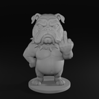 Funny Bulldog Middle Finger STL File – Angry Bulldog Statue for 3D Printing