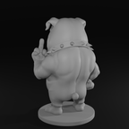 Funny Bulldog Middle Finger STL File – Angry Bulldog Statue for 3D Printing