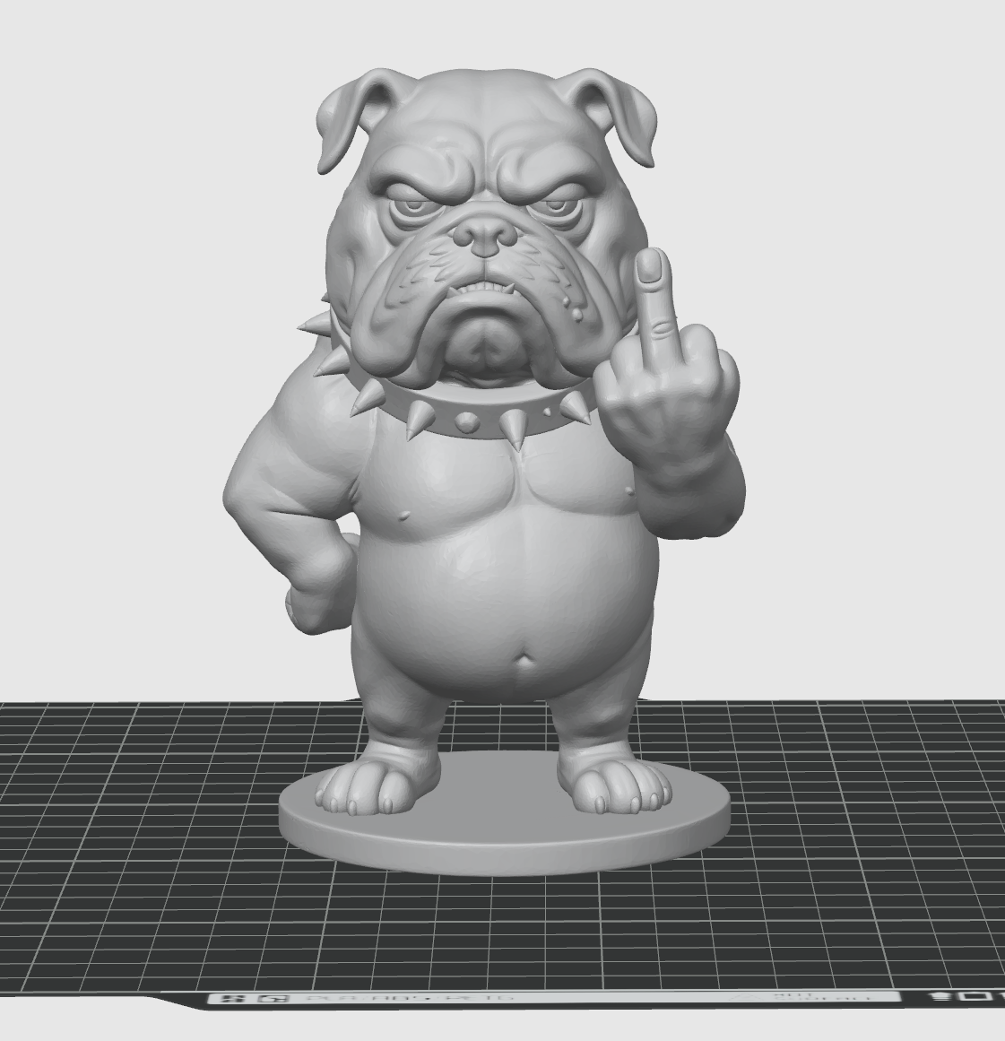 Funny Bulldog Middle Finger STL File – Angry Bulldog Statue for 3D Printing