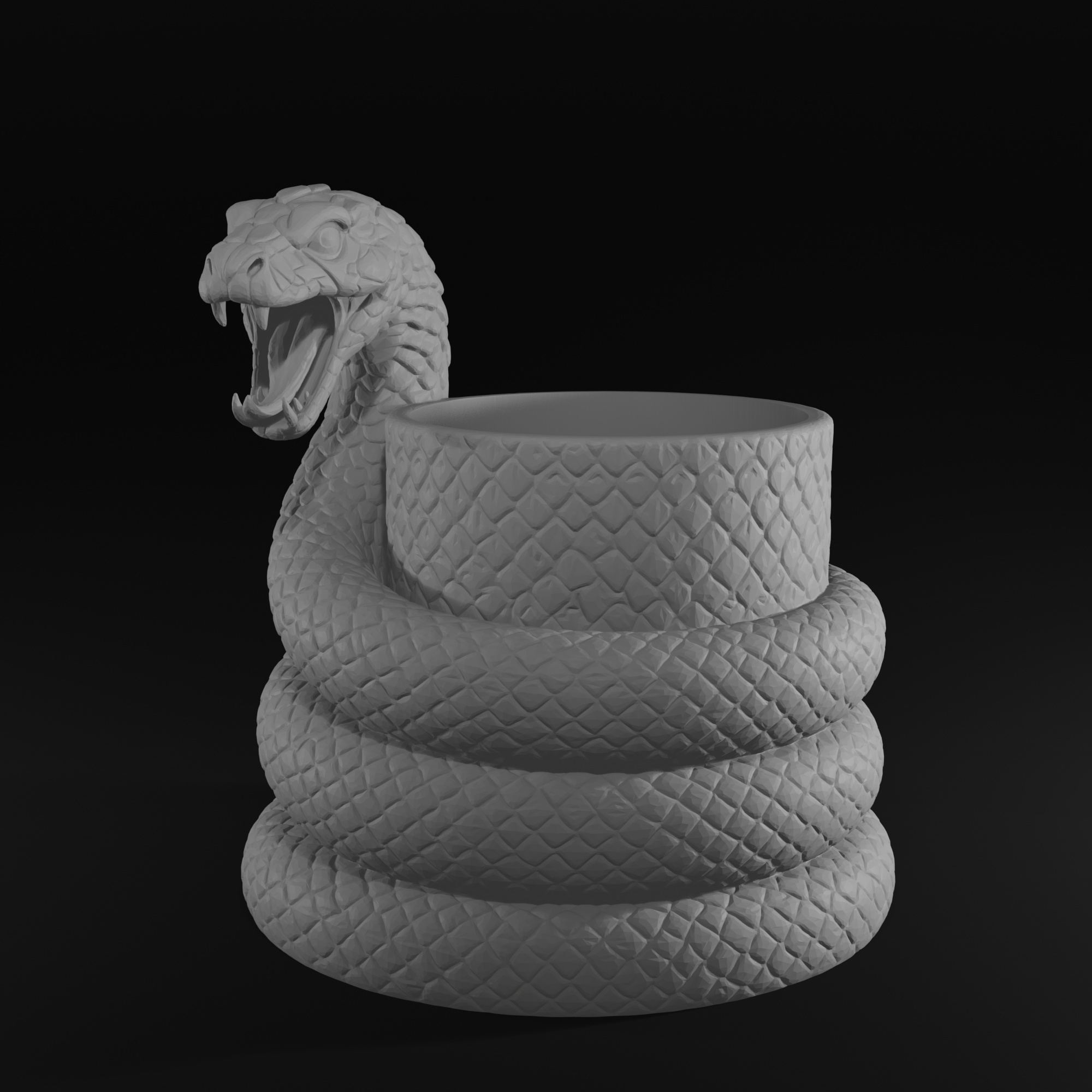 Snake Pen Holder STL File – Serpent Desk Organizer for 3D Printing