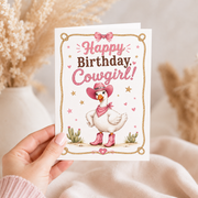 Cowgirl Goose Birthday Card Printable | 5x7 Greeting Card Digital Download