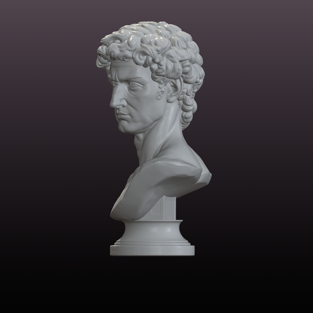 David Bust STL File Classical Sculpture Statue 3D Print Model Decor