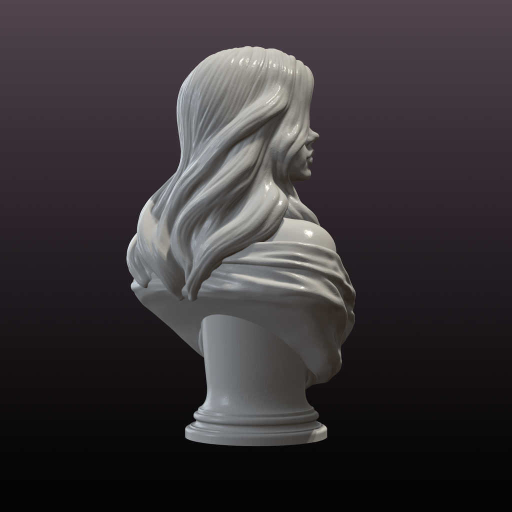 Elegant Woman Bust STL Classical Female Sculpture 3D Print File